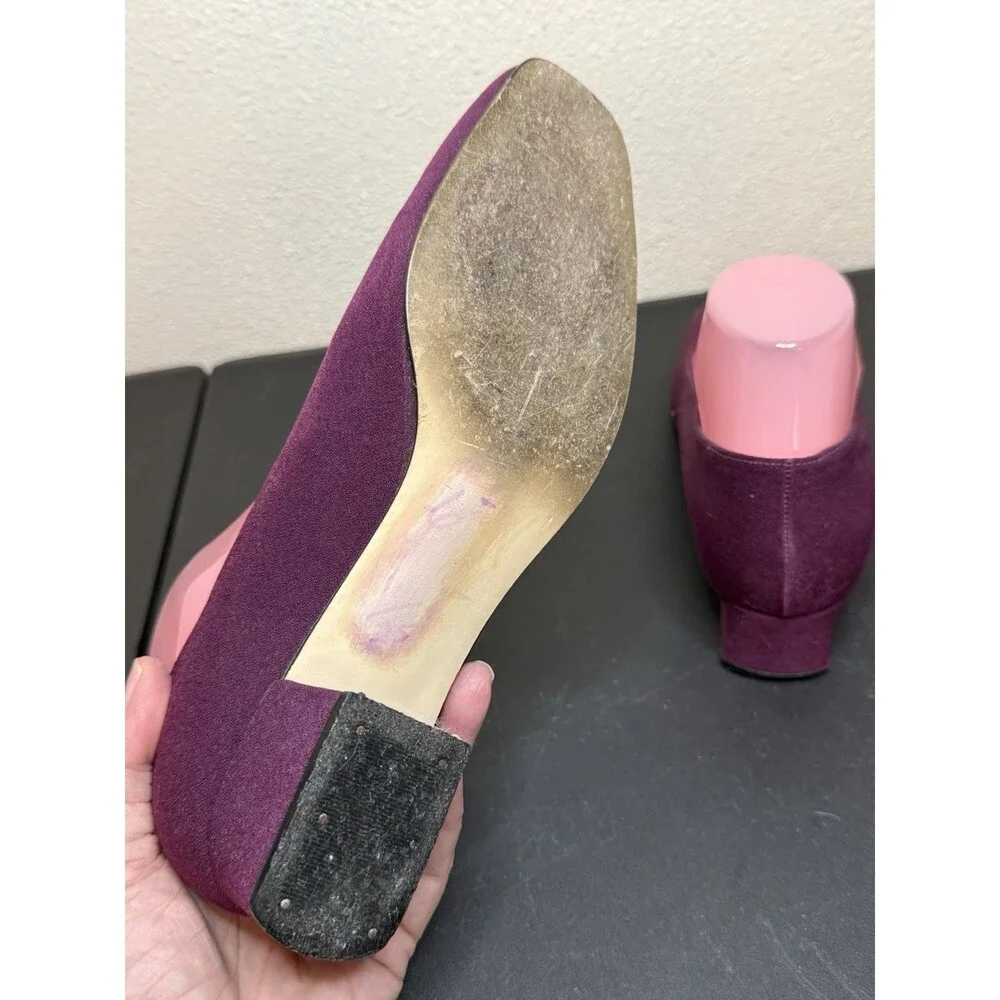 Naturalizer Women's Suede Wine Colored Block Heel Size 8M